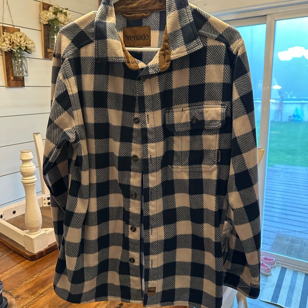 Black and White Casual Button Down Shirt with Classic Plaid